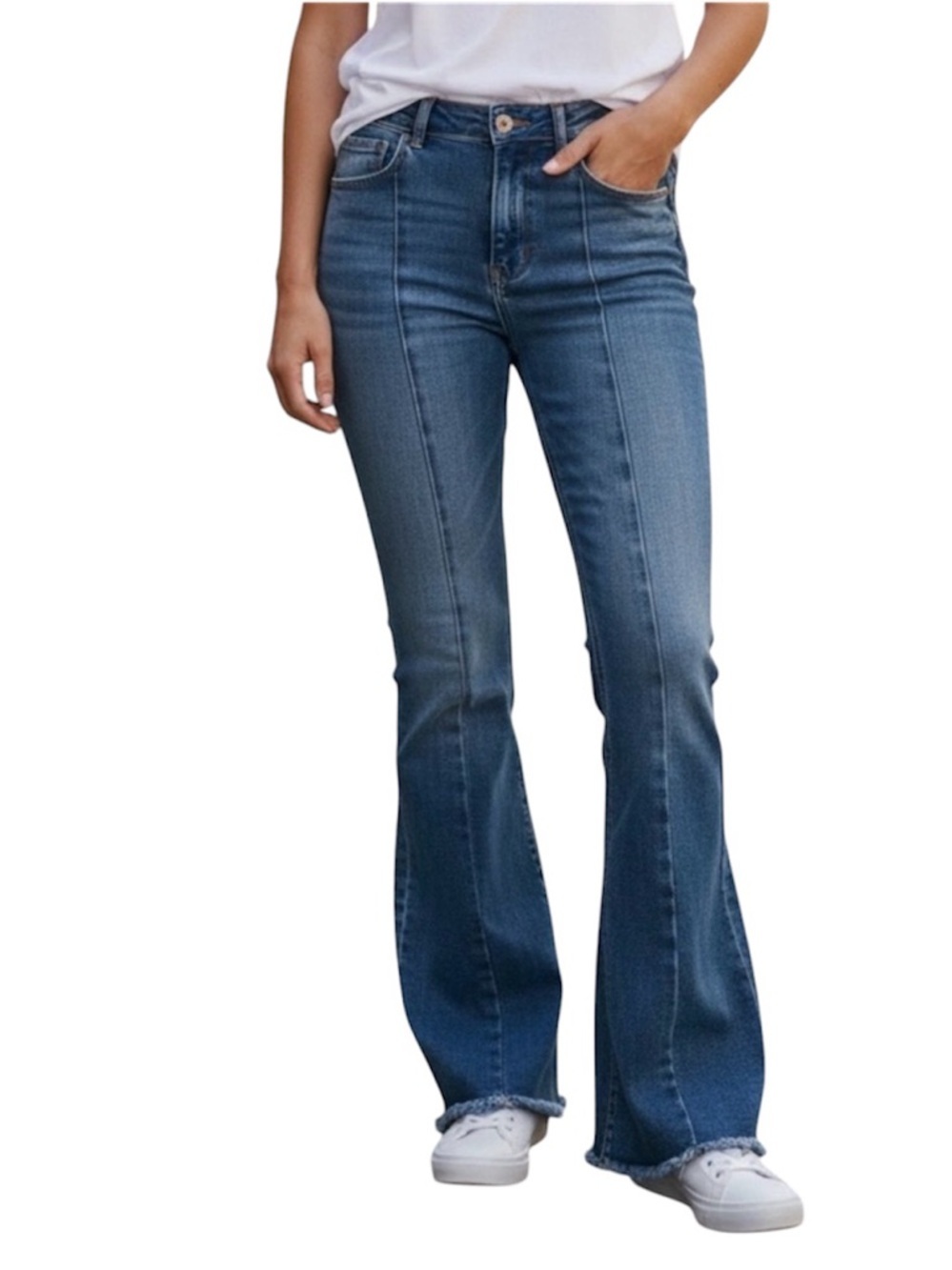 Edge Blue Wide Leg Flare Jeans